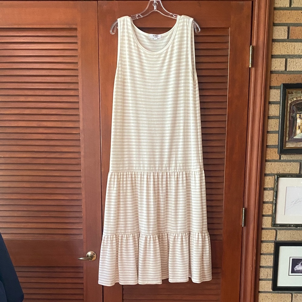 BB Dakota Cream Striped Maxi Dress